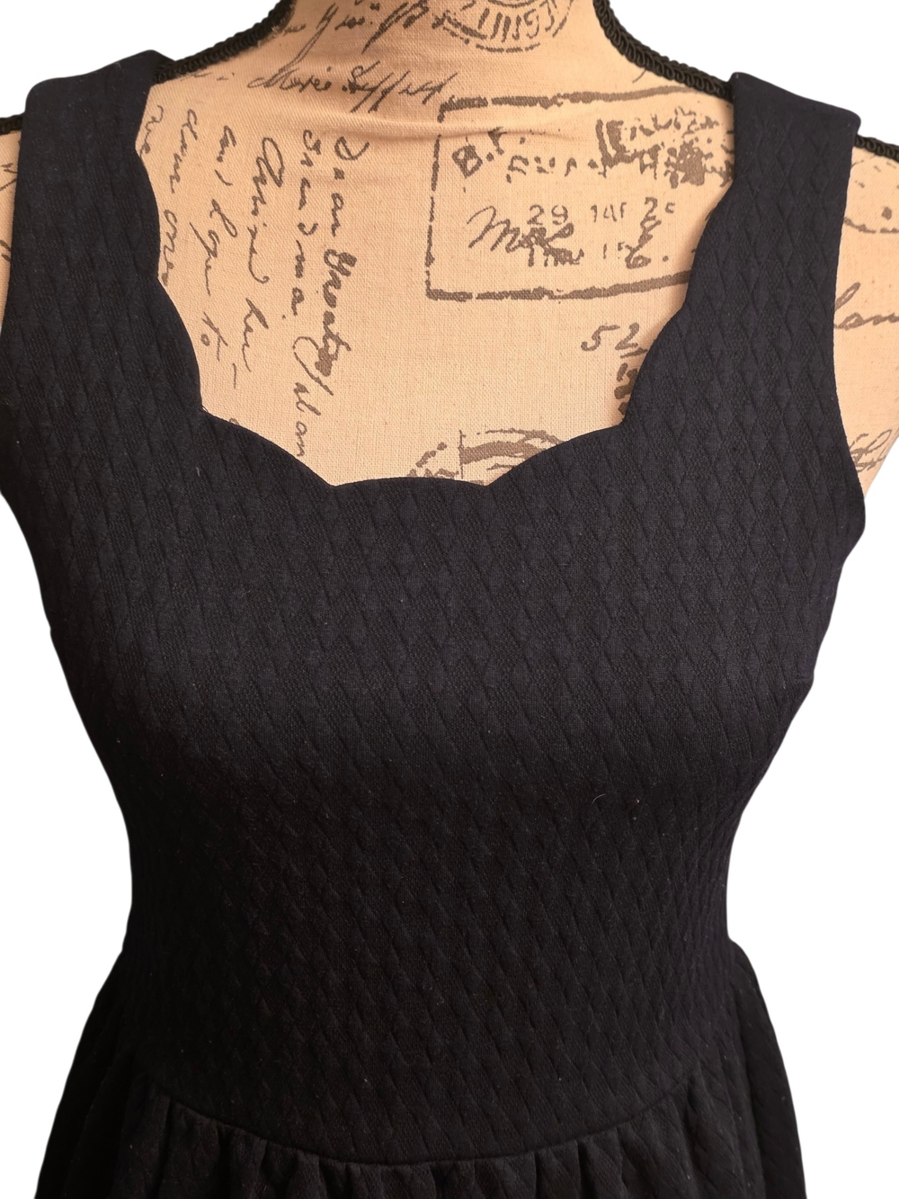 LOFT Navy Sleeveless Scallop Neck Mini Dress Women's 0Petite - Picture 4 of 6